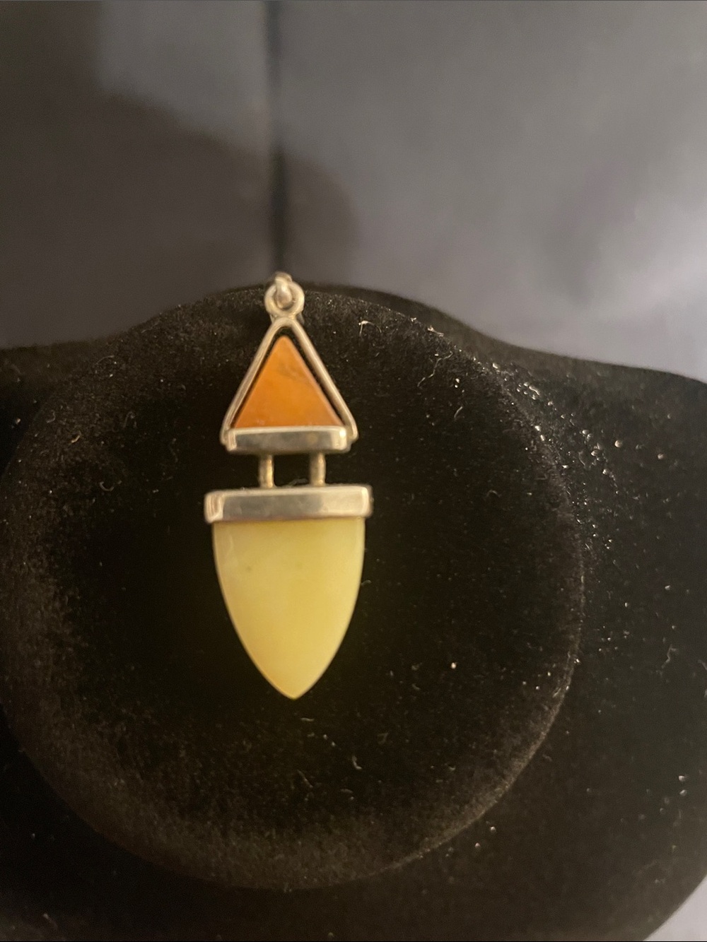 Whitney Kelly Sterling Silver Yellow & Amber Teardrop Pendant